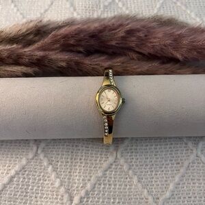 Vintage Gold‎ Studded Quartz Cuff Watch